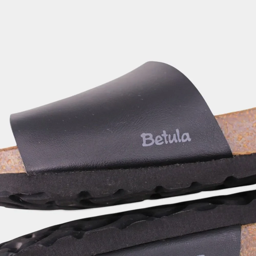Betula Birkenstock Reggae Womens 8 EU 39 Black Soft Footbed Slide Sandals